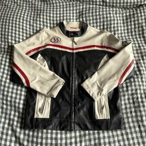 Vintage IB Exchange Mens 35 Irwin Bilerman Cream Motorcycle Style Jacket